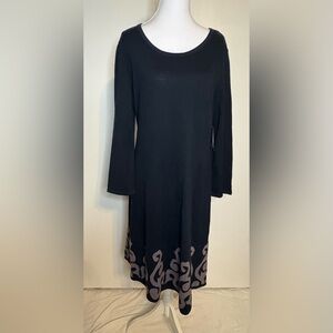 Nine West Women’s Black w/Tan Border Sweater Dress Size XL NWT